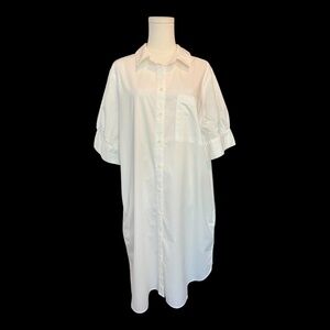 👗 EUC OLD NAVY White Button Up Shirt Dress | Size XL